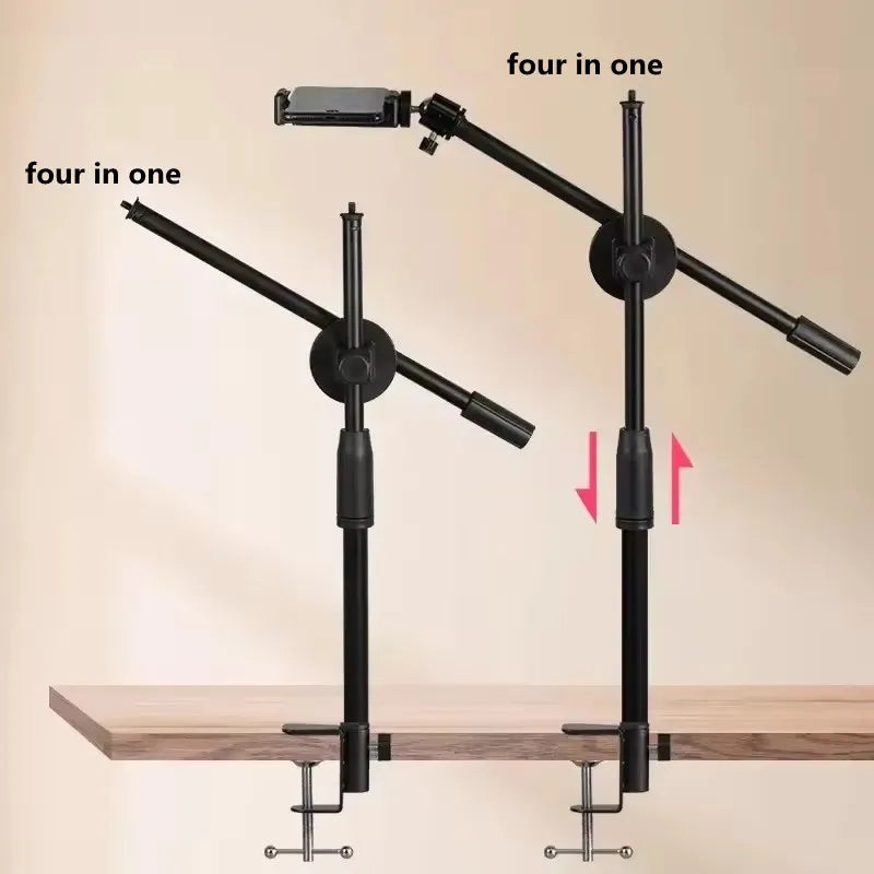 Tabletop Overhead Tripod Stand with Ring Light Mobile Phone Holder And Boom Arm for Nail Art Photography Table Shooting Tripods