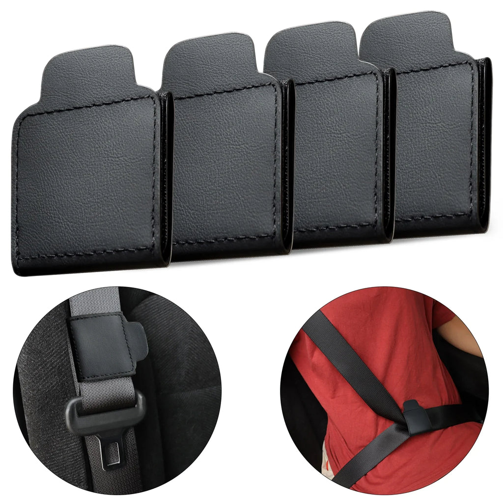 Kcimo PU leather Car seat belt adjuster Black seat belt limiter fixed clip anti-stretching neck Child Protection Car-Styling