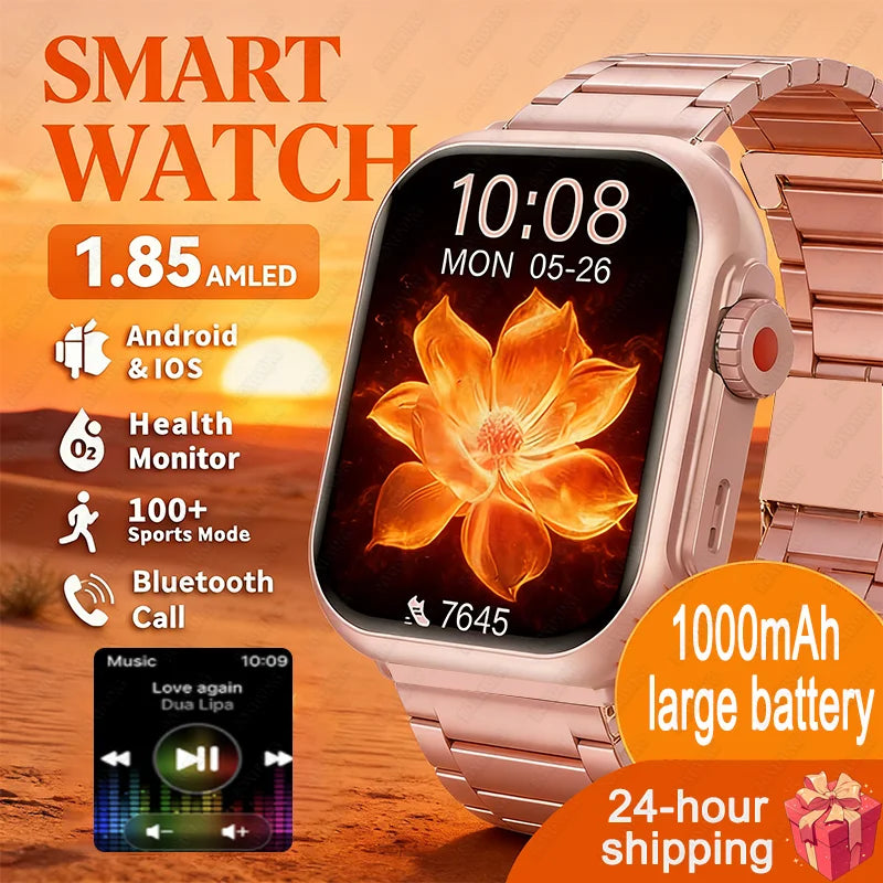 2026 Fashion Women Watch Ultra2 SE Smart Watches 1000mAh 1.85"AMOLED Full Touch Screen BT Call Smartwatch For Android IOS Ladie