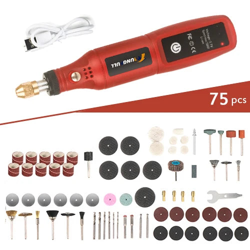 3.7V Mini Cordless Rotary Tools Electric Drill Woodworking Electric Engraving Pen for Jade Jewelry Wood Carving Nail Art