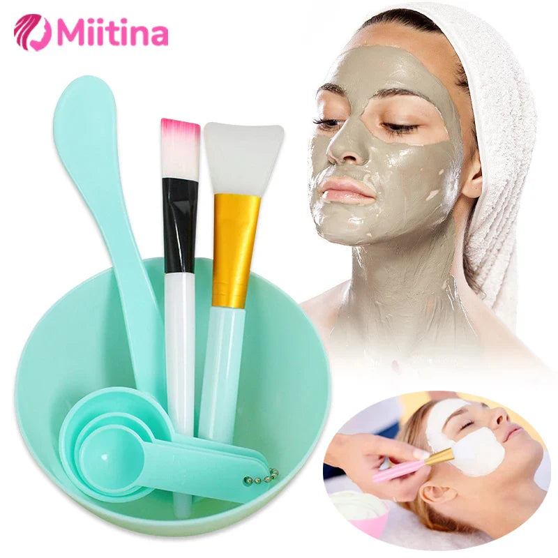 7pcs/set Facial Brush Mask Bowl Spoon Set DIY Mixing Skin Care Beauty Tools Cosmetic Supplies Face Skin Care Kit