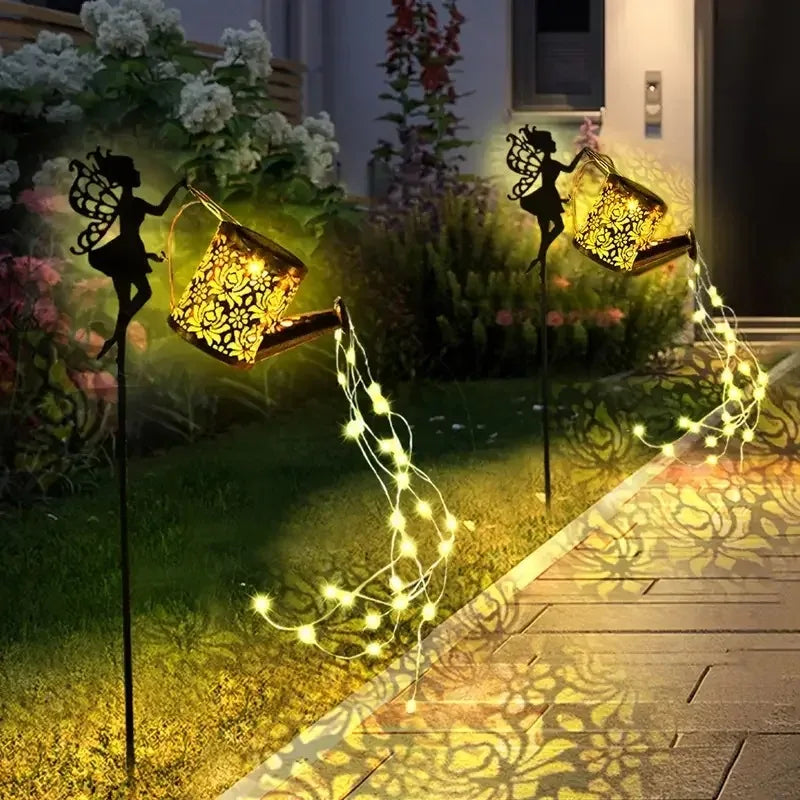 1pc Solar Watering Can with Lights,Solar Lanterns Outdoor Hanging Waterproof Garden Decor,Solar Garden Lights Yard Decorations