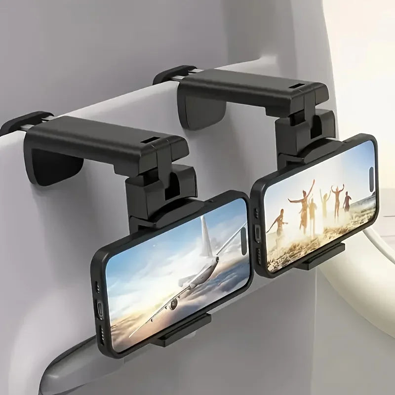 Airplane Phone Holder Portable Foldable Desktop Mobile Phone Stand Rotatable Selfie Holding Live Train Seat Clip Lazy Bracket