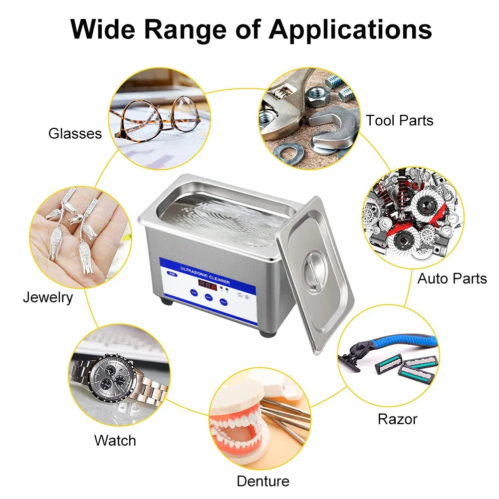 Ultrasonic Cleaner 35W High Frequency Ultrasonic Glasses Cleaning Machine for Jewelry Watches Denture Tool Ultrasonic Washing