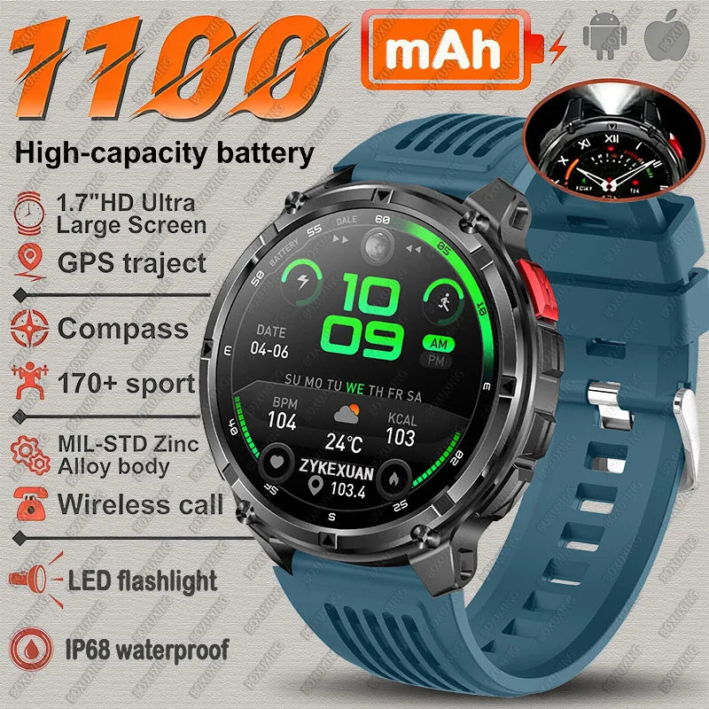 2026 New T-Rex3 Pro GPS Tracker Smartwatch Men 120-Day Standby 1100mAh Clock Rugged Outdoor Sport 10ATM Waterproof Call Watches