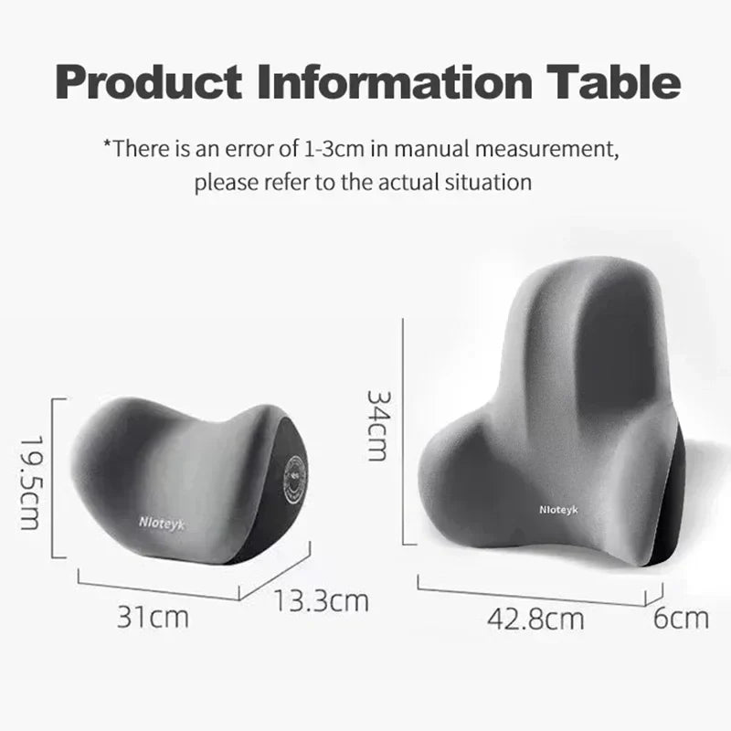 Memory Foam Headrest Lumbar Support Set Ergonomic Neck Pillow Back Cushion Car Driver Seat Comfort Breathable Polyester Fabric