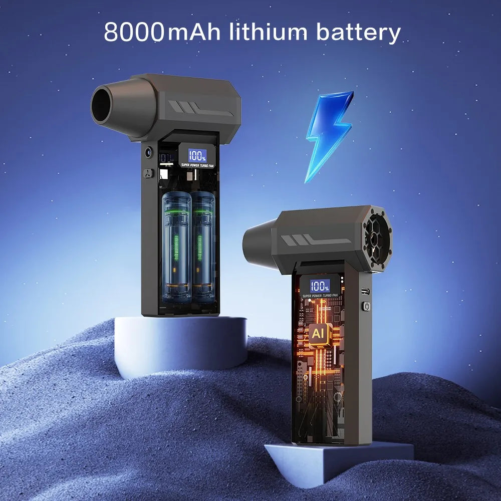 P70 Turbo Fan 160g Wind Pressure Powerful Turbo Air Blower With LED Lights Wireless Dust Blower High Speed Jet Blower Vacuum