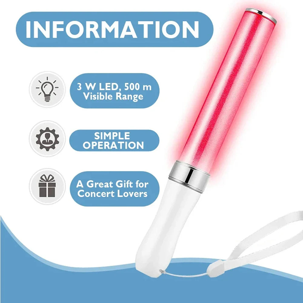 LED Light Sticks LED Glow Sticks 15 Colors Switchable Poi Glow Sticks for Parties Concerts Weddings Celebrations