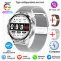 BOXUXING 2026 New Smart Watch Men Watch 5 Pro AMOLED HD Screen Bluetooth Call GPS Trajectory NFC Heart Rate Compass SmartWatches