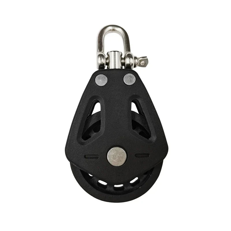 High Load Sheave Block Universal Head Swivel Shackle Single Pulley Plain Bearing Block Rope Runner Universal Boat Accessories