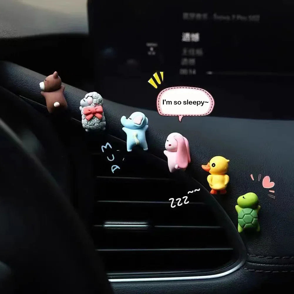 6/1pcs Cute Animal Ornament Car Center Console Display Screen Ornament Car Rearview Mirror Bike Little Turtle Cute Pendant Doll