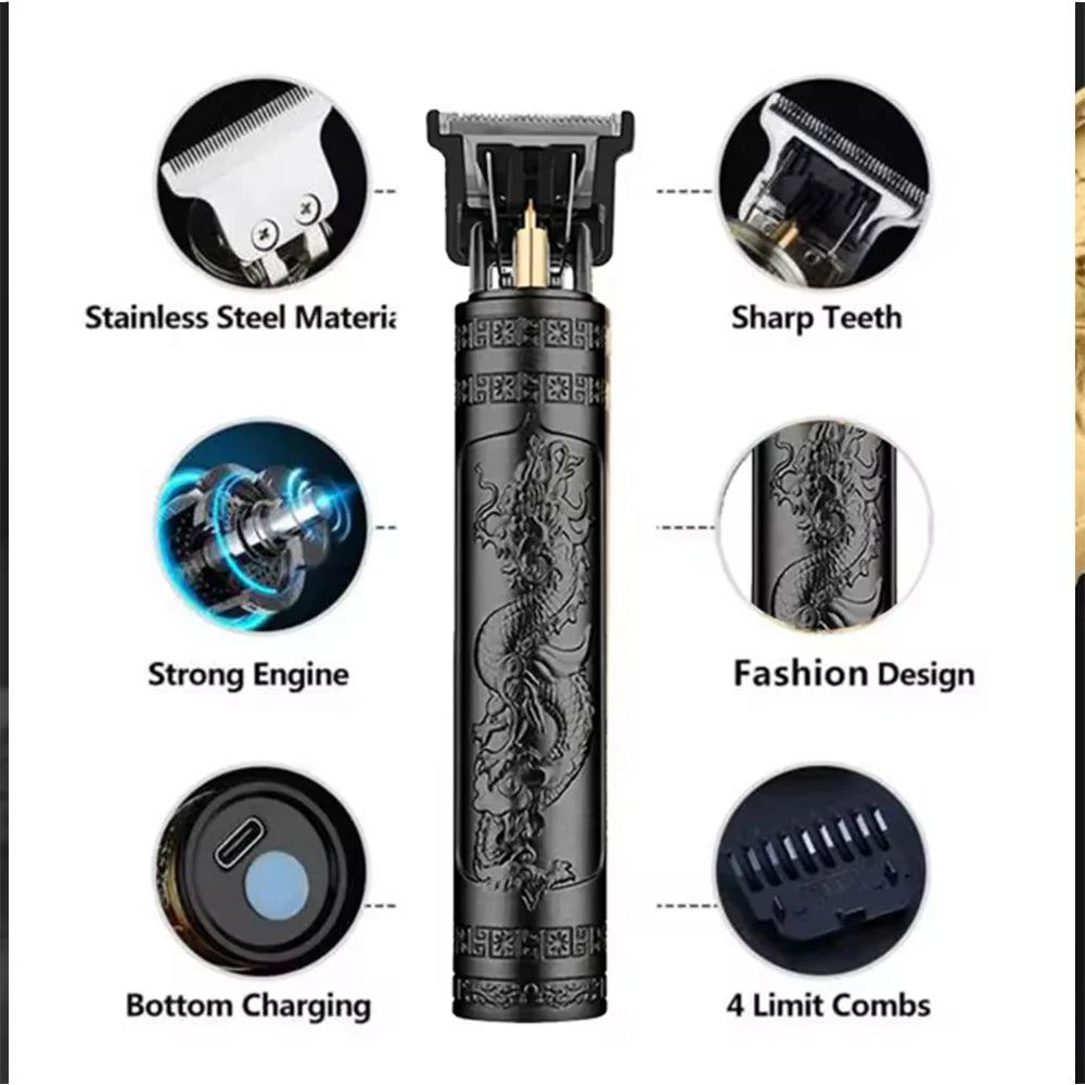 hiena Electric Hair Clipper UBS Rechargeable Cordless Beard Trimmer Men Powerful Electric Hair Clipper Trimming Tool