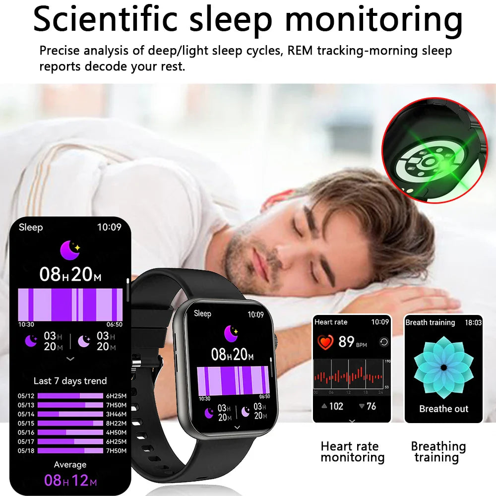 2025 New Sports Smart Watch Men Full Touch Screen Heart Rate Bluetooth Call 1.9 inch AI Voice IP68 Waterproof Smartwatch Women