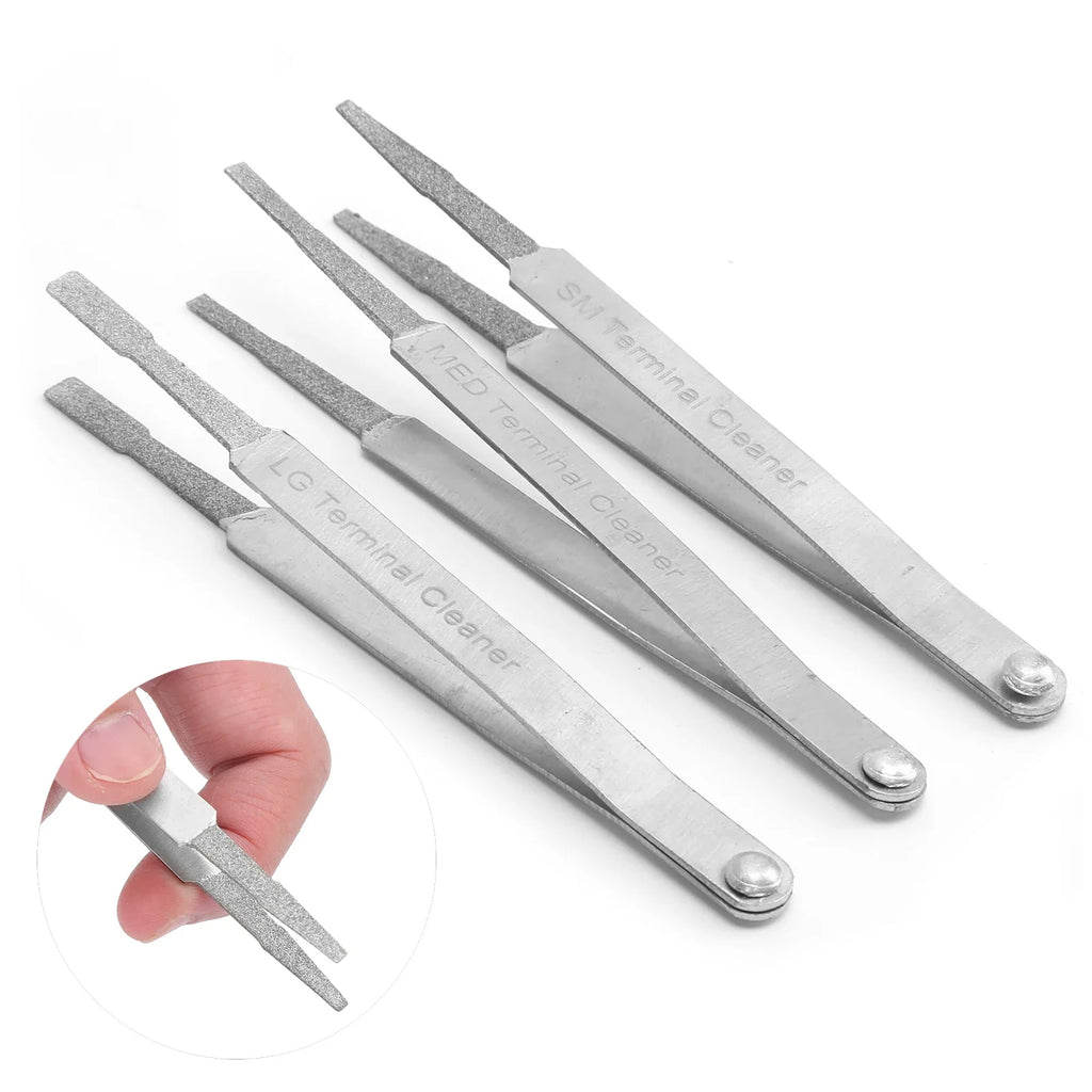 3PCS Electrical Connector Tweezer Terminal Cleaner Set Auto Repairing Hardware Tool for Small Electrical Spade Pin Connector
