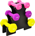 6-Piece Neoprene Dumbbell Set with Stand: 2/3/5 lb Weights for Home Workouts