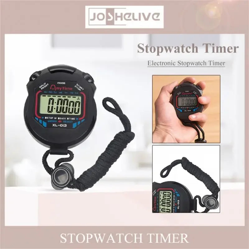 Classic Professional Digital Stopwatch Handheld LCD Display with Lanyard High Precision Sports Timer Kitchen Countdown Timer