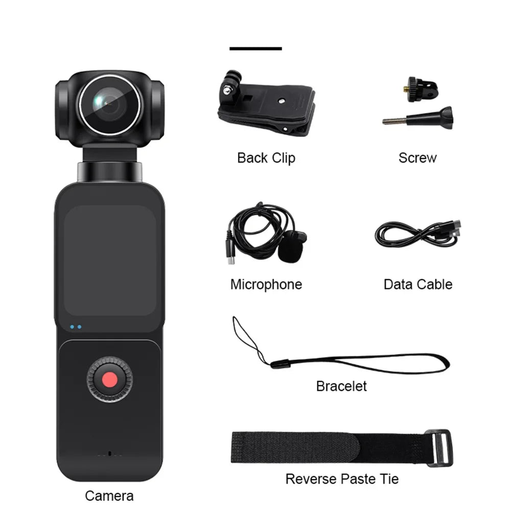 64MP 4K Action Cameras Anti-shake Sports Cam 270° Face Detect Auto Rotative Pocket Camcorder Digital Vlog Camera Video Recorder