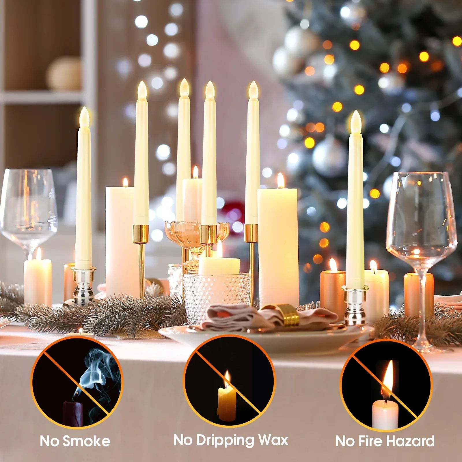 280hours Light Time LED Candle With Remote Flameless Electronic Taper Candle Light for Party Wedding Home Decor Flashing Lamp