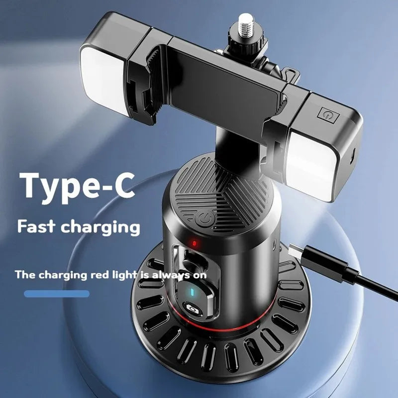 BSLIUFANG 2025 360° Rotation Gimbal Stabilizer Selfie Stick Face Tracking Gimbal With Bluetooth Remote Shutter and Light Holder