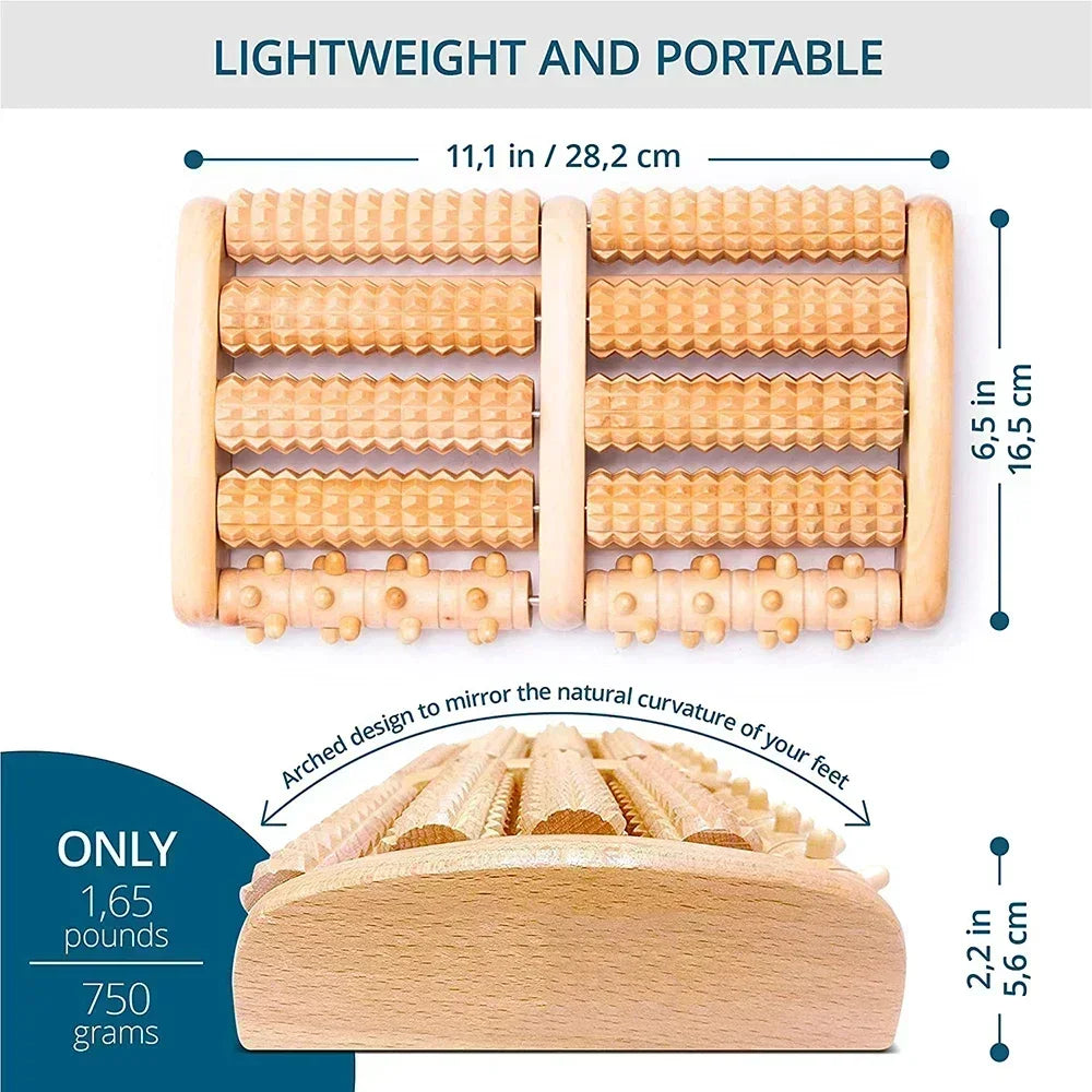 Wooden Foot Roller Foot Massager for Plantar Fasciitis Relief Foot Massager for Neuropathy & Boosts Circulation Health Care Tool