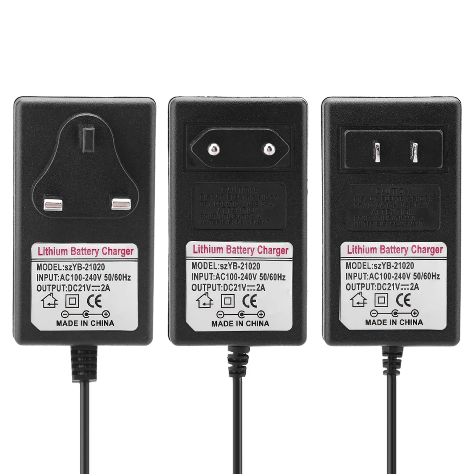 AC 100-240V DC 21V 2A Safe Charge Power Supply Adapter Lithium ion Battery Charger UK Plug