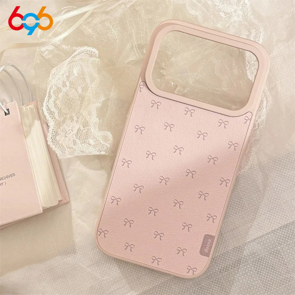 New Pink Cute Bow Phone Case Anti Drop For Iphone 17Promax 17Plus 17 16Pro Max 16Plus 16 15Promax 15plus 15Pro 14Promax 14Pro 13