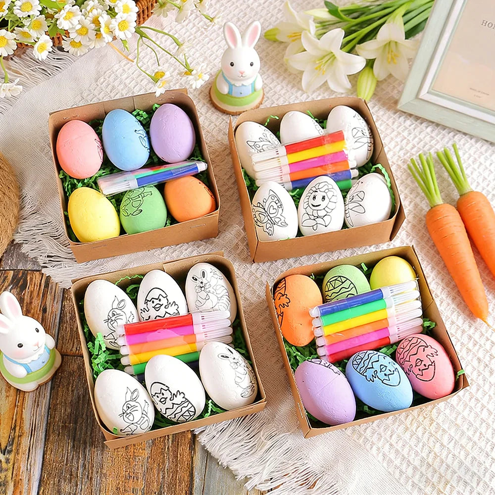 2026 DIY Hand-Painted Easter Eggs, Easter Home Décor, Creative Easter Gift for Easter Party