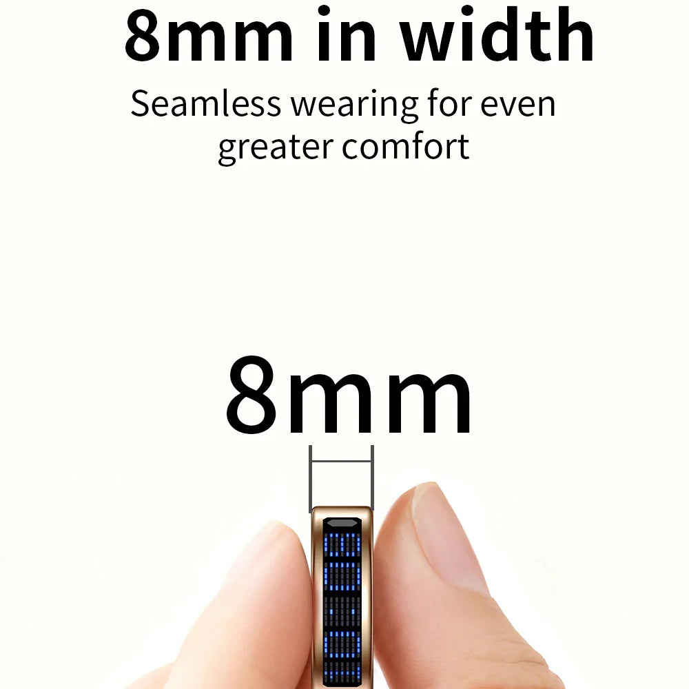 New Ultra-thin Lightweight Smart Ring Multi-functional Display Heartrate Health Caller ID Reminder Motion Detection Waterproof