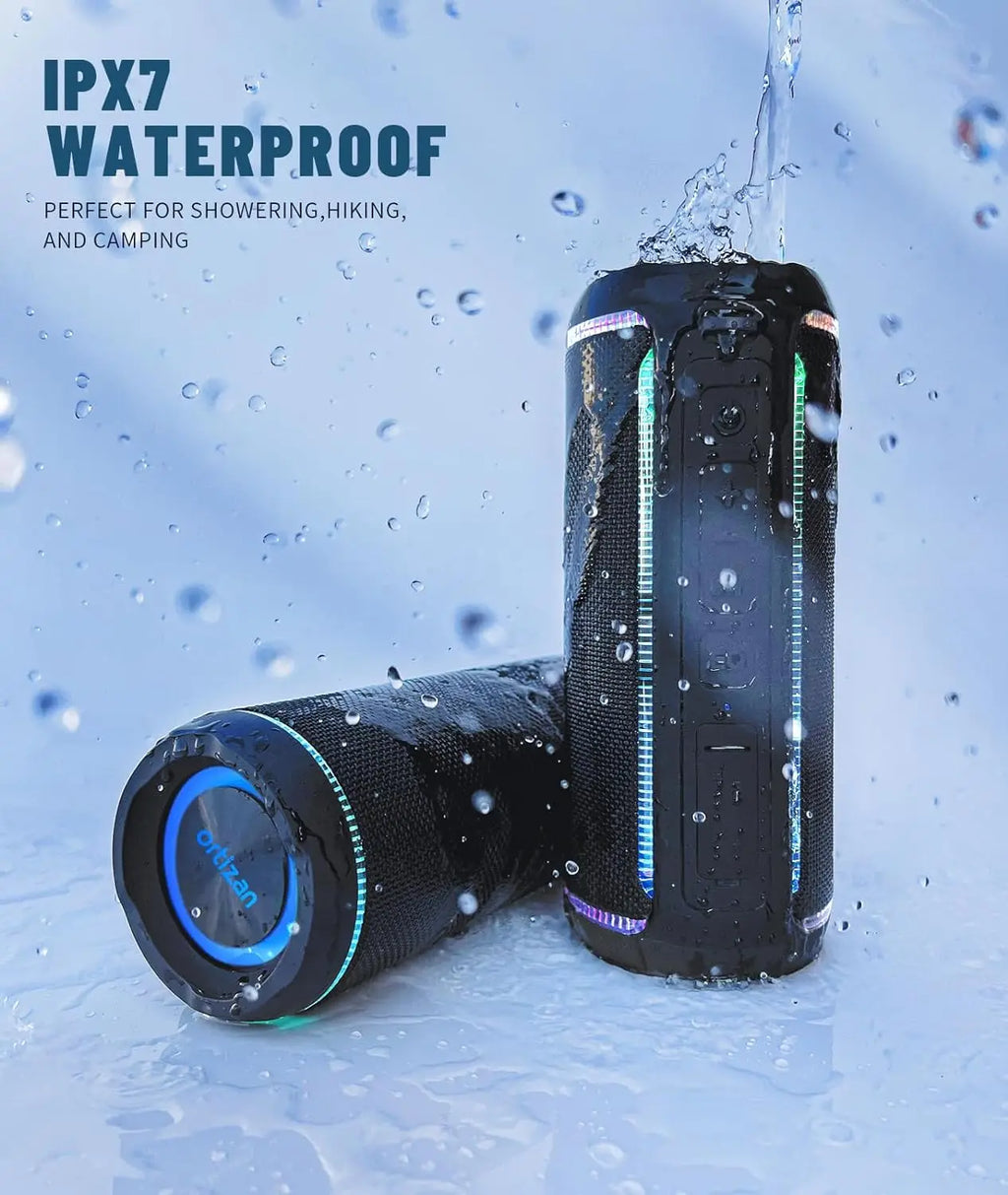 Ortizan X30 Portable Bluetooth Speaker 40W Outdoor IPX7 Waterproof Bass Boost Sound Box 3-EQ TWS Dual Pairing BT5.3 RGB Lights