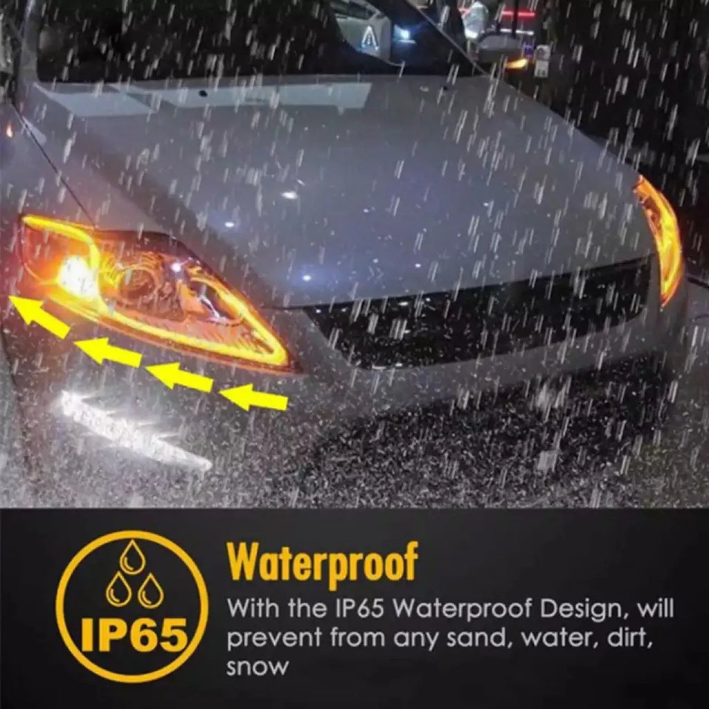 1Pc 12V LED Car Daytime Running Light Flexible Waterproof Strip Auto Headlights White Turn Signal Brake Flow Lights Car Styling