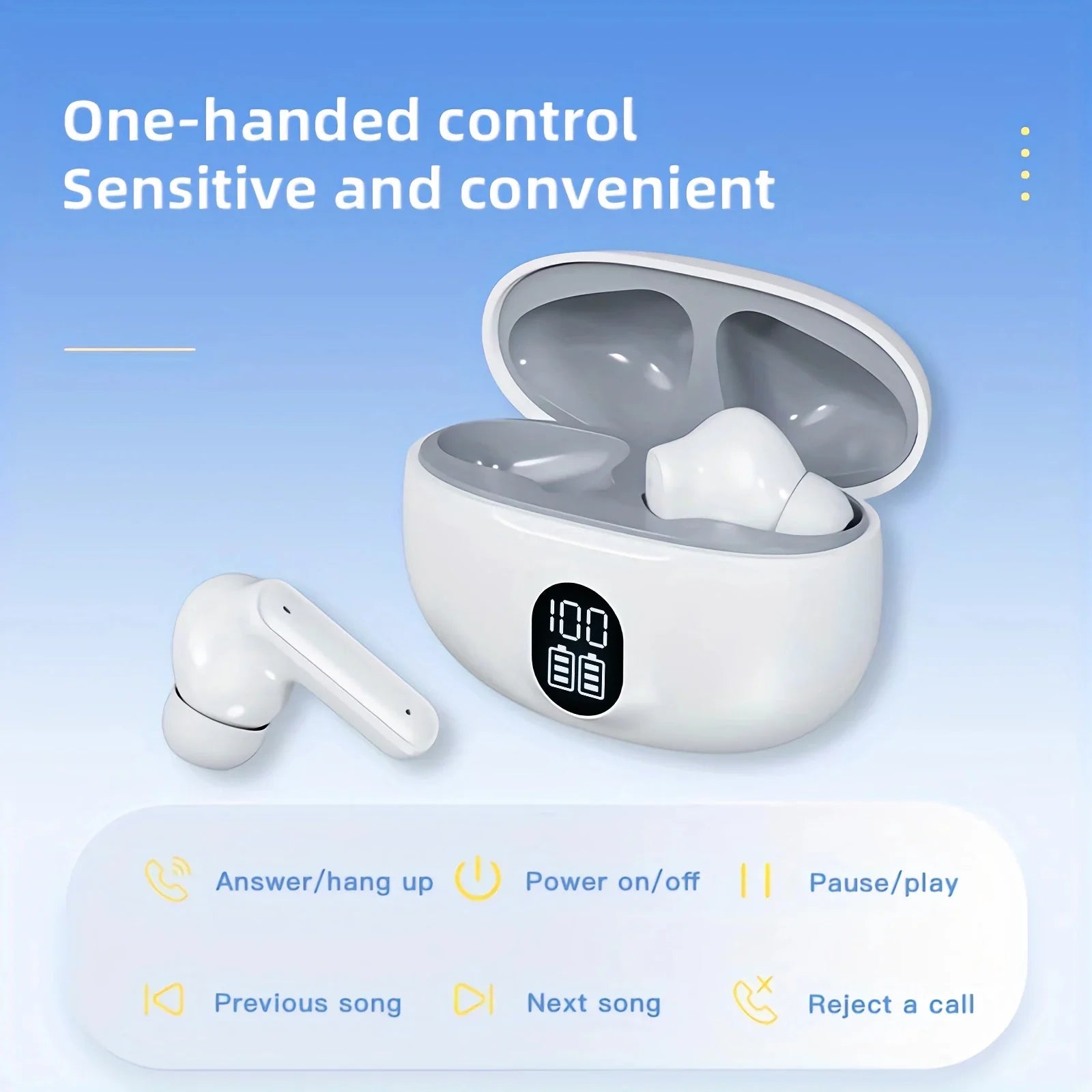 TWS Wireless Bluetooth Earphone Transparent HIFI Headphones LED Power Digital Display Stereo Sound Earphones 895B