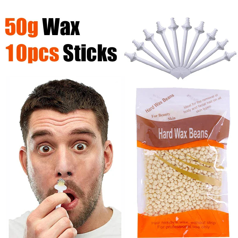 100PCS Nose Wax Sticks Kit Portable Easy Quick Wax Bean Cleaning Wax Kit Painless Nasal Wax Cleaning Tools Set For Hair Removal