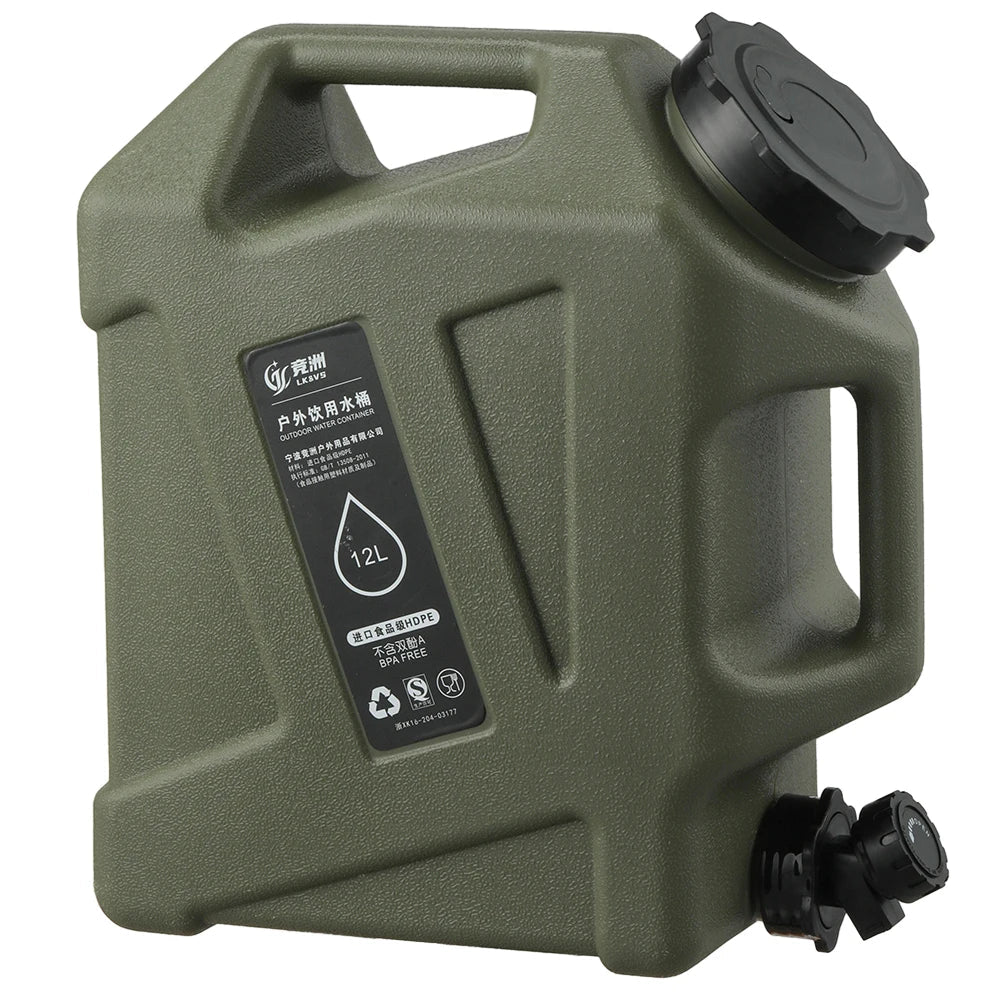 12L/10L Portable Camping Water Jug with Faucet Water Tank for Car Drinking Carrier Camping Large Capacity Water Storage Bucket