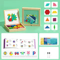 Creative Magnetic Geometric Puzzle Blocks Set Wooden Puzzles Kindergarten Classic Educational Montessori Tangram Toys for Kids