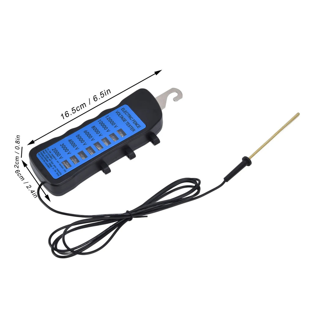 Waterproof Fence Tester 12KV Neon Fence Voltage Tester 2000 to 12000V 8 Neon Indicator Lights Waterproof Fence Tester for Farms