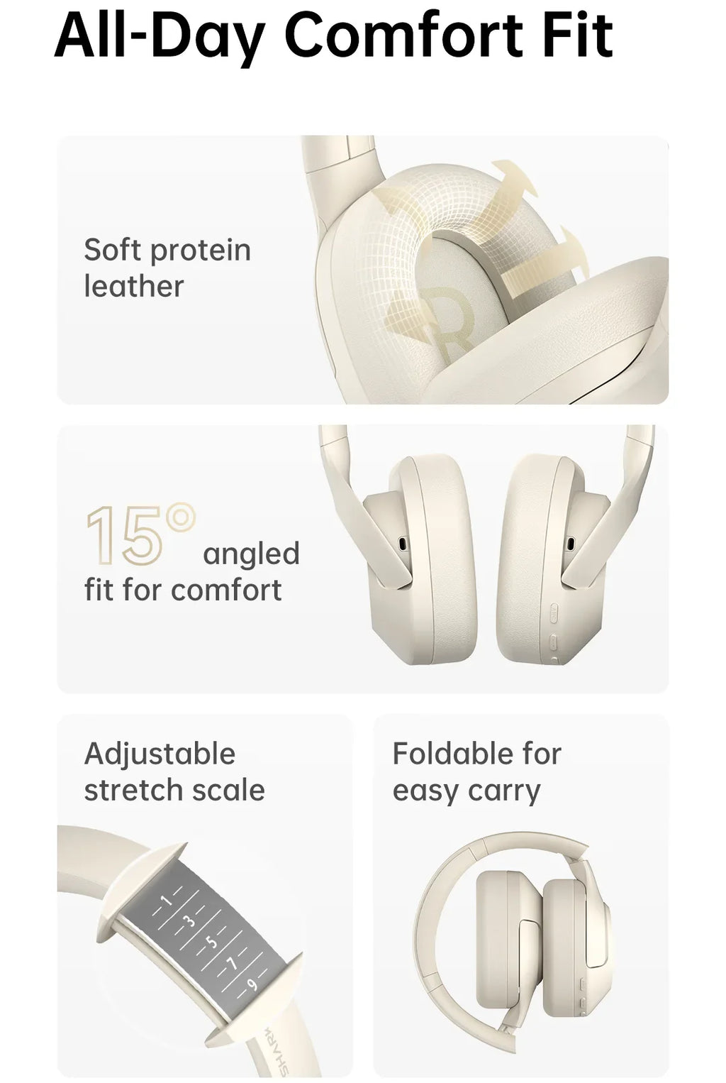 Black Shark V2 Wireless Headphones, ANC Noise Reduction Over-Ear Foldable Headset Bluetooth 5.4 100H Play Hi-Fi for Games Sports