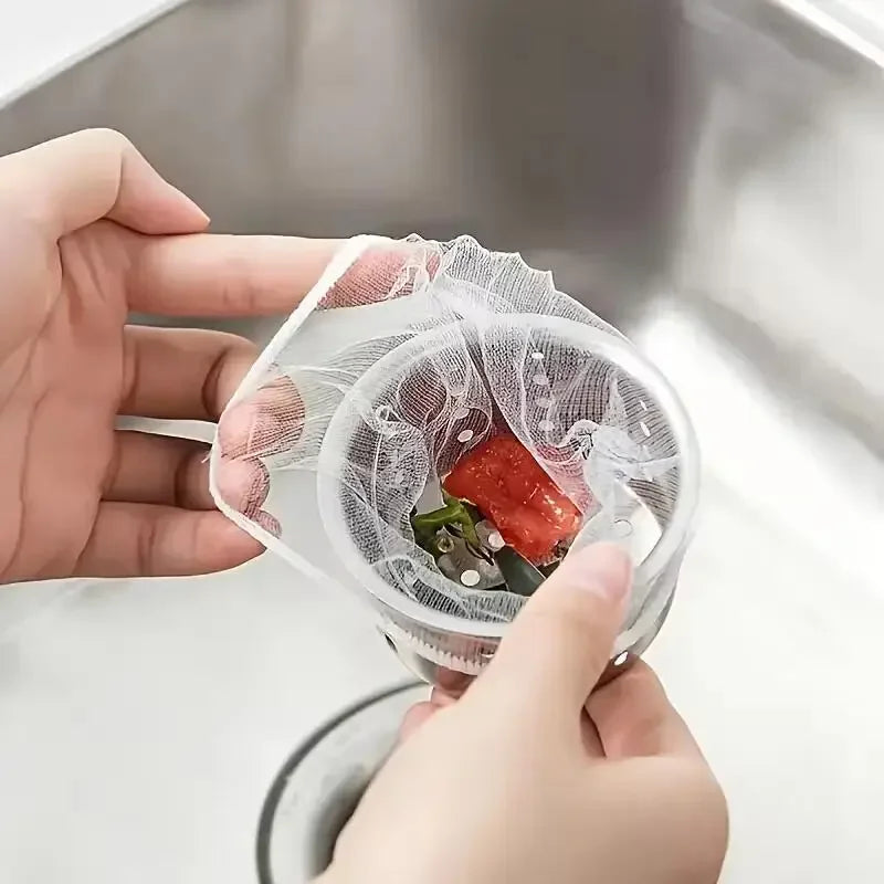 100/500pcs Disposable Sink Filter Mesh Bags Kitchen Sink Strainer Drain Hole Anti-blocking Garbage Bag Cleaning Strainers Net