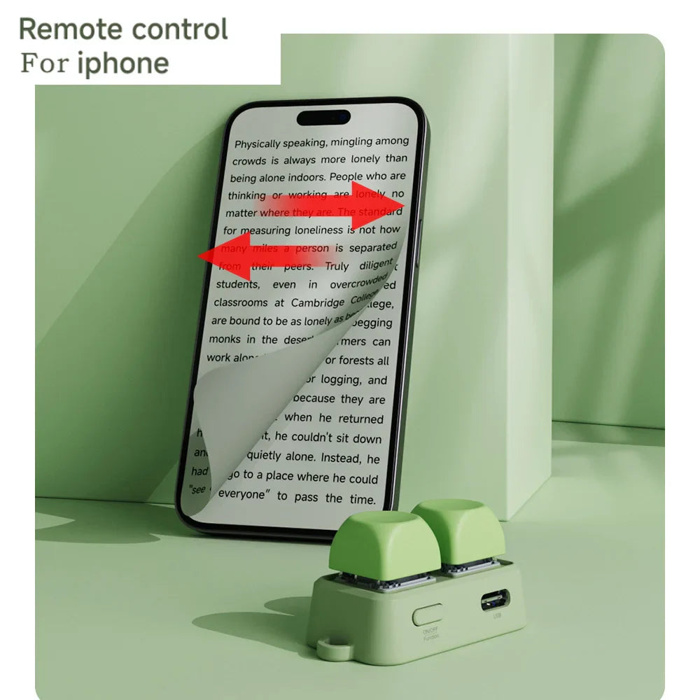 New Keypad Dual Button E-book Page Turner For Tablet Mobile Phone Blue Tooth Remote Control Swipe Short Videos For Android/IOS