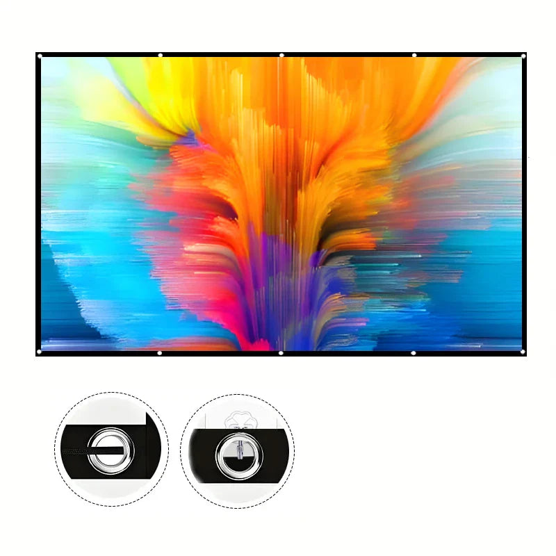 60-150 inch Corded version-high-definition foldable projection screen, suitable for outdoor camping, offices, and home theaters