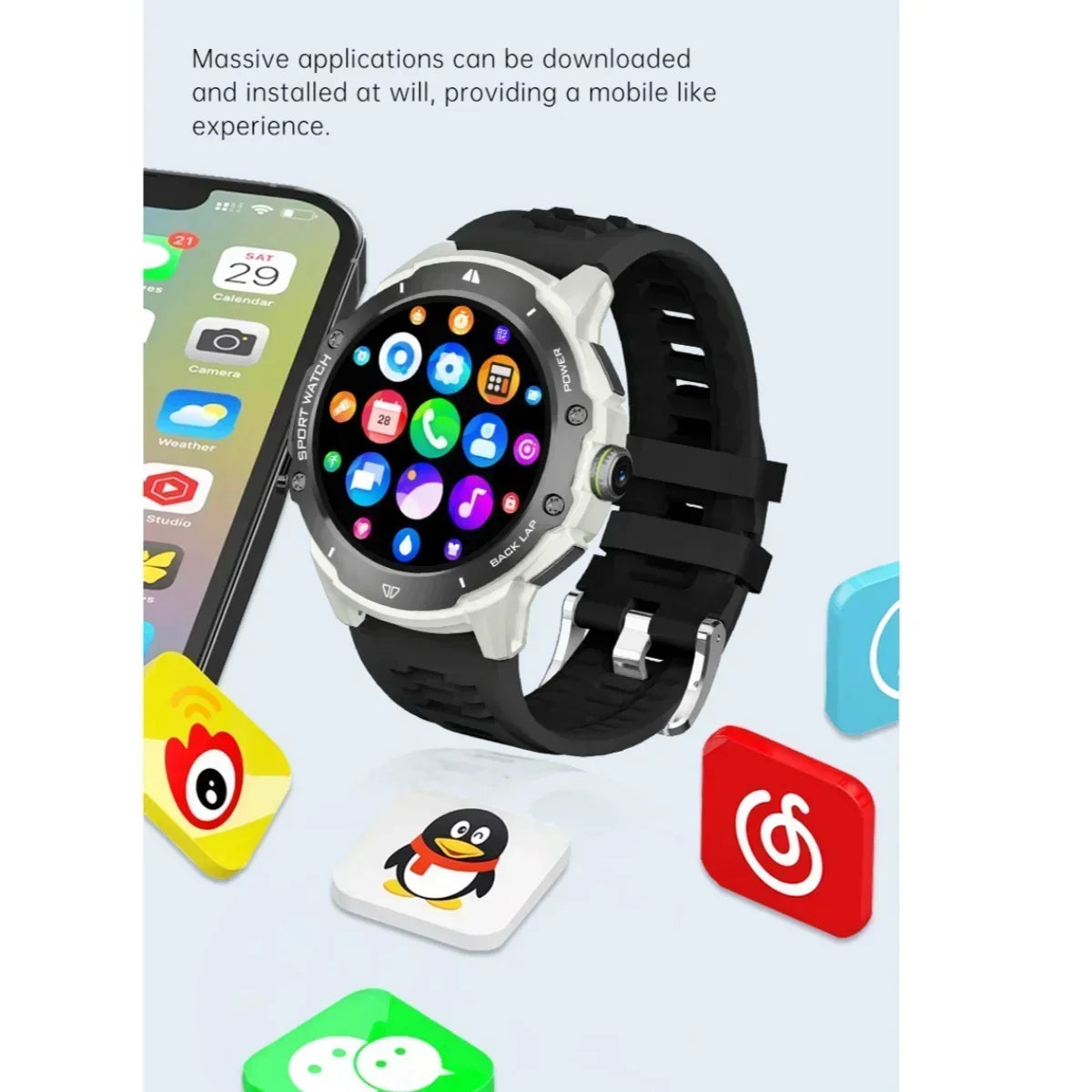 G15 Pro New Smart Watch 1.43" AMOLED Display 4G SIM Support & Video Calling WiFi+GPS Dual Positioning Sports Fitness Waterproof