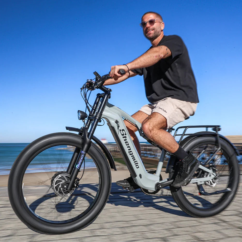 Shengmilo S600 Electric Dirt Bike 2000w Dual Motor Electric Bike Adult  48V 17.5AH Battery 26 inch Fat Tire Bicycle Electric
