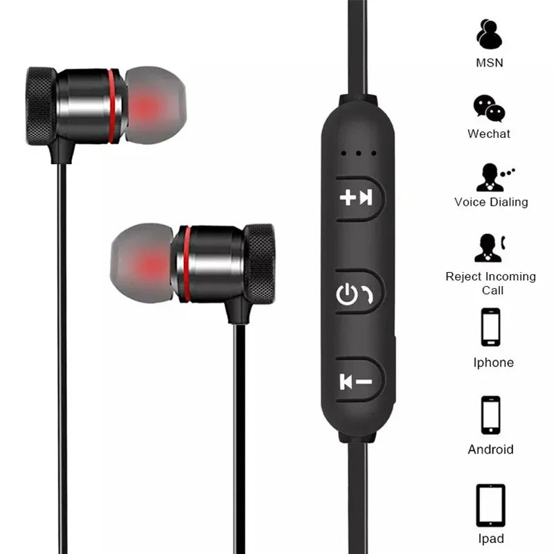 Wireless Bluetooth Headphones Neckband Earphone In Ear Monitor With Mic Long Battery Auriculares High Quality Headset Sport