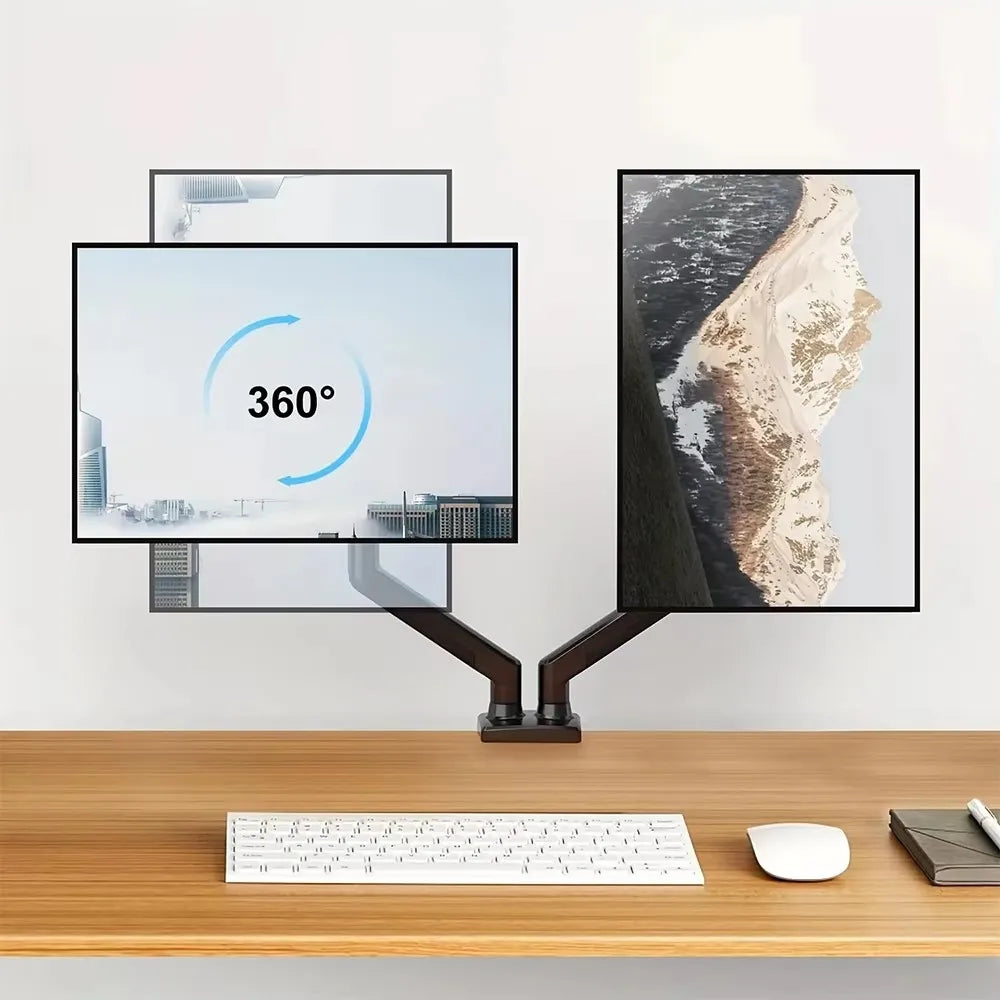 Single/Dual Monitor Mount Up To 32 inch Screens, Up To 22 Pounds Per Arm, Adjustable Dual Monitor Stand Suitable For Home Office