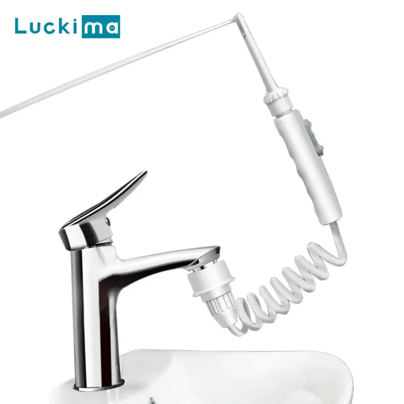 New Faucet Oral Irrigator Portable Teeth Cleaner Dental Water Flosser Pressure Adjustable Water Pick Jet Flossing No Need Charge