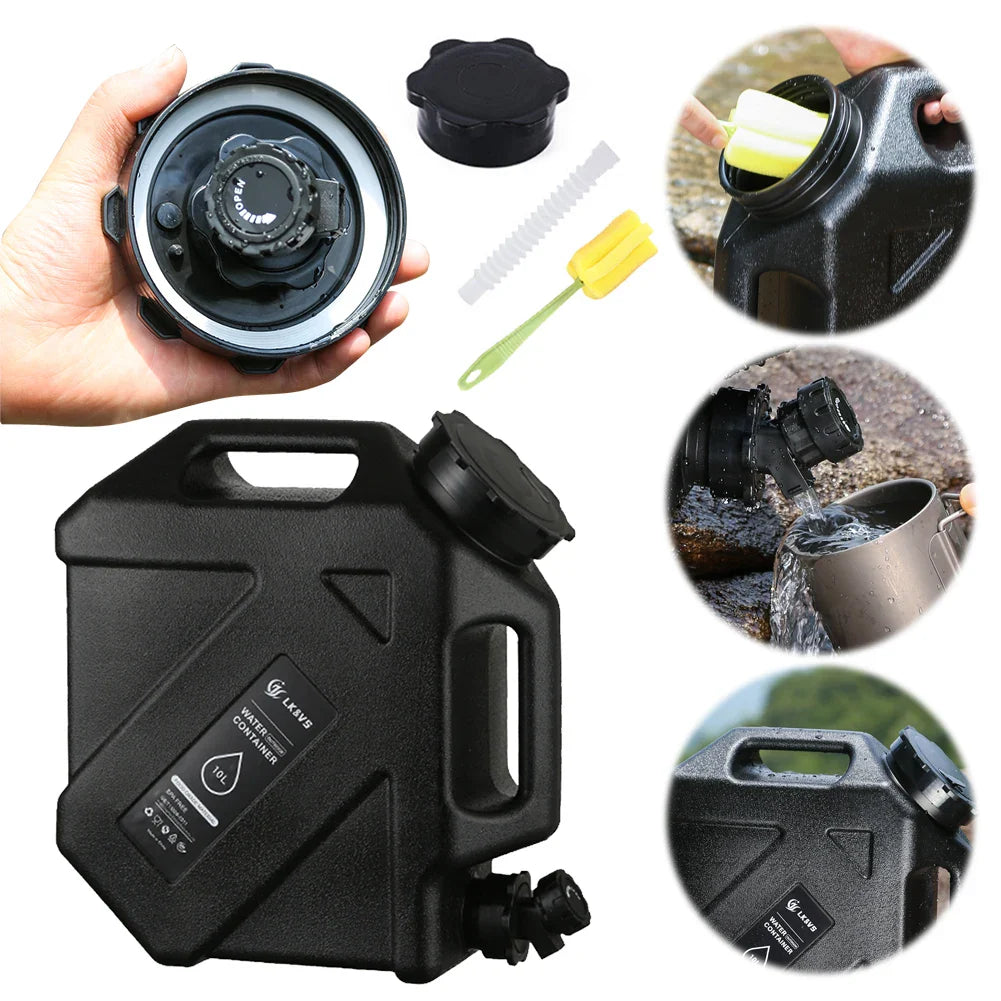 12L/10L Portable Camping Water Jug with Faucet Water Tank for Car Drinking Carrier Camping Large Capacity Water Storage Bucket