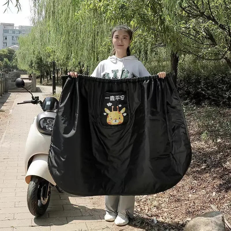 Winter Motorcycle Apron Waterproof Knee Pad Warm Blanket Windproof Quilt Plus Velvet Thickened Windproof Skirt Warm Knee Cover