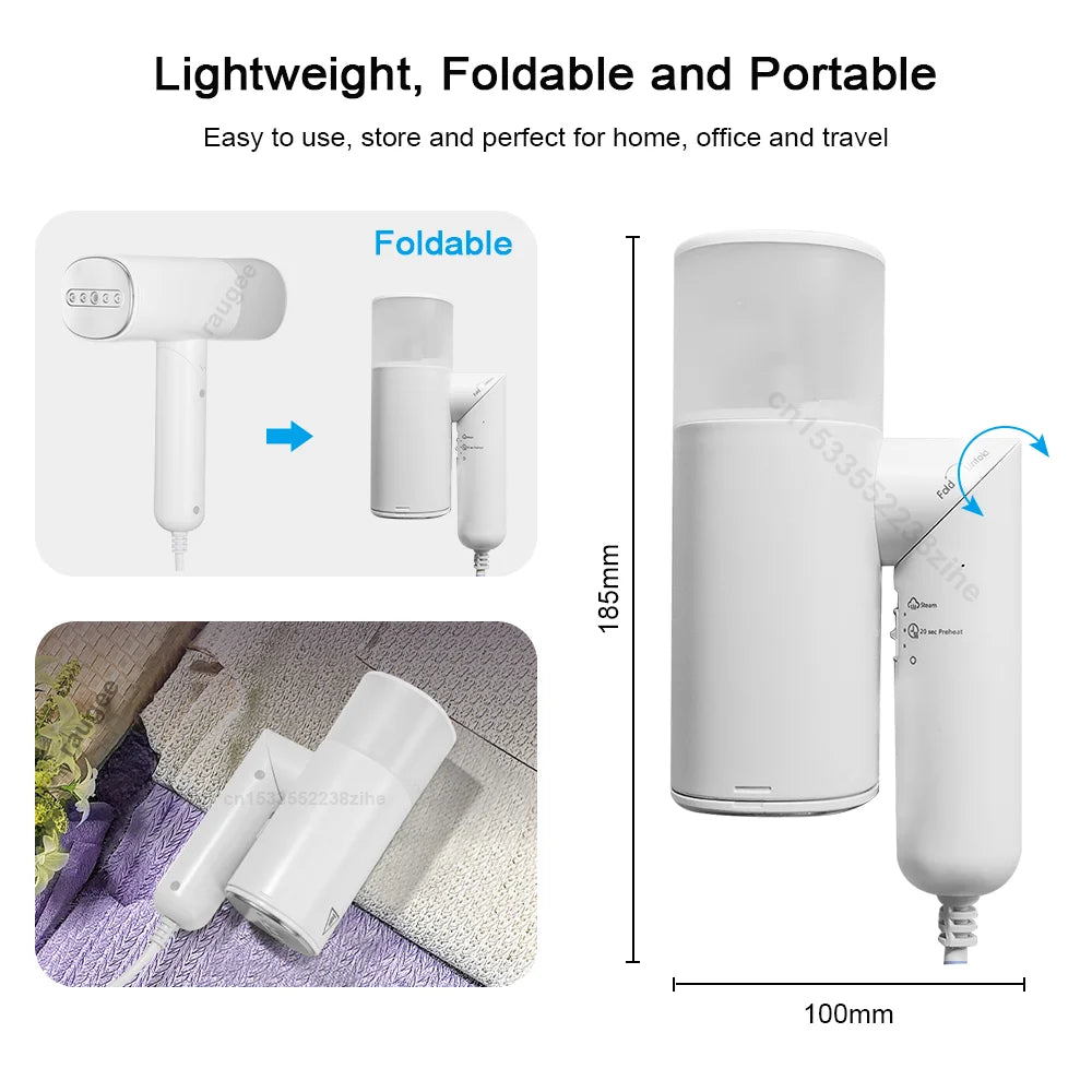 Handheld Garment Steamer Foldable Portable Clothes Ironing Machine for Home Travel 1000W Electric Garment Hanging Steam Iron