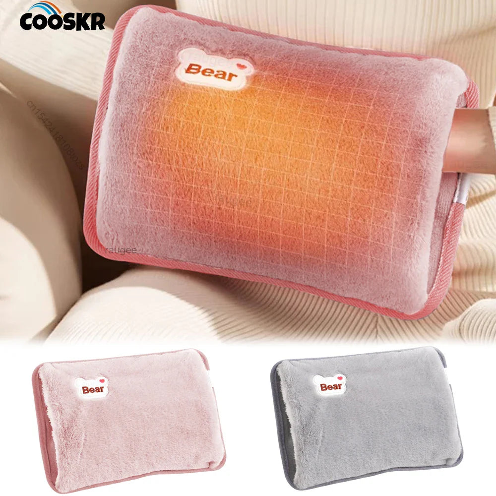 Electric Hand Warmer Portable Heated Gloves USB Warming Plush Hot Water Bottle Heating Water Bags Warm Hand Pocket for Winter