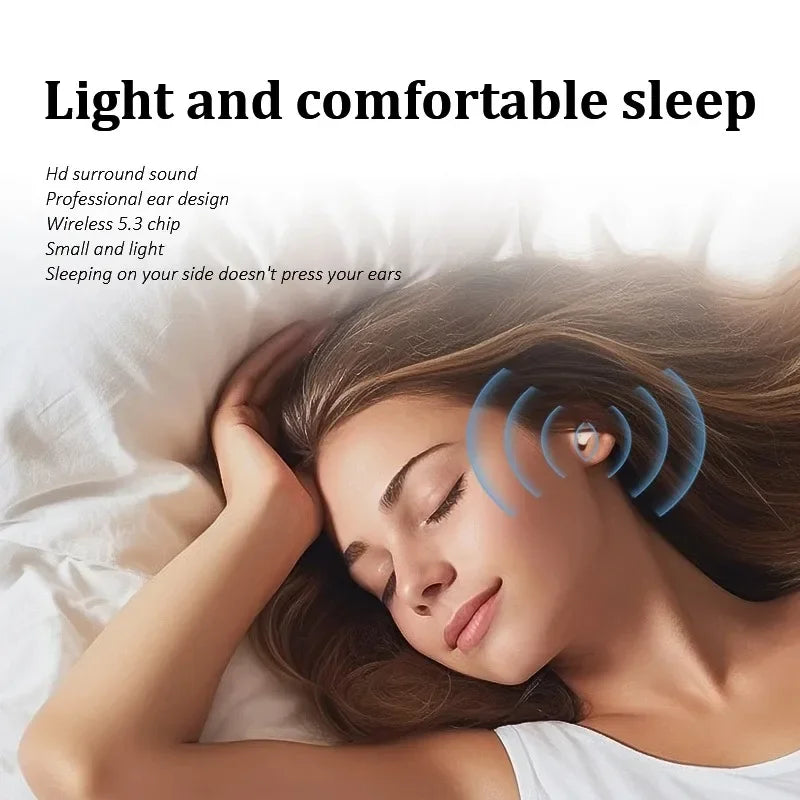 Mini Sleep Wireless Bluetooth Headphones TWS Headsets With Mic Stereo Sport In-ear EarphoneLong Standby HD Call Earbuds Game