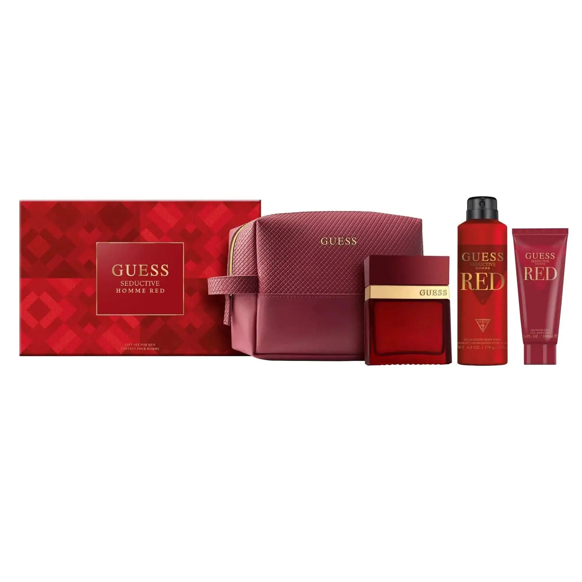 Seductive Red By Guess For Men 4Pcs Set EDT Spray